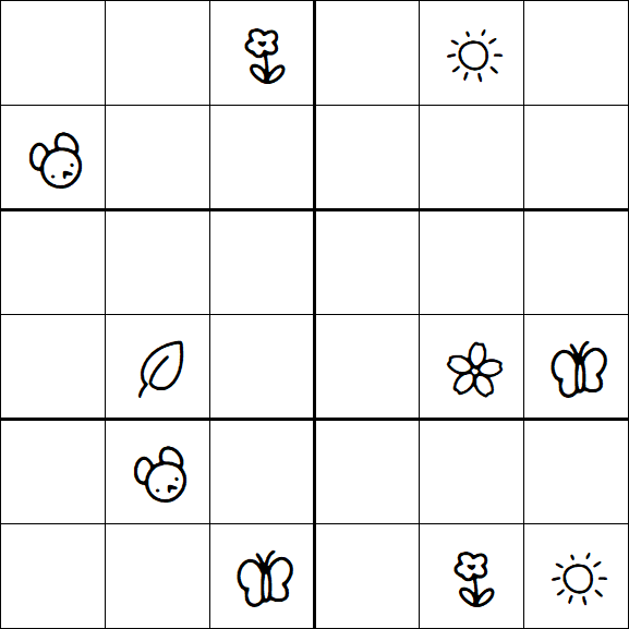 Kids Sudoku 6x6 - Hard