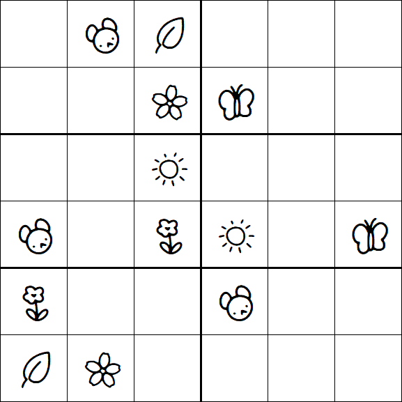 Kids Sudoku 6x6 - Hard