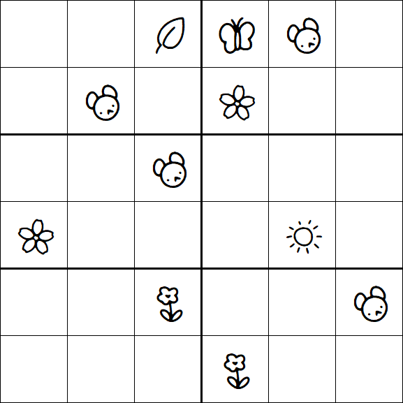 Kids Sudoku 6x6 - Hard