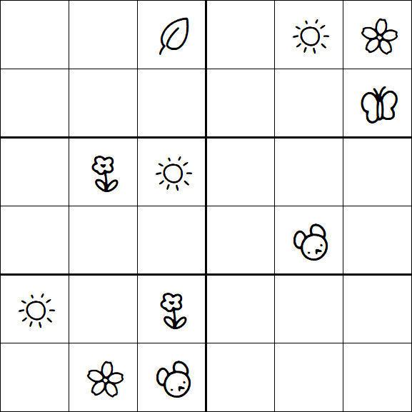 Kids Sudoku 6x6 - Hard