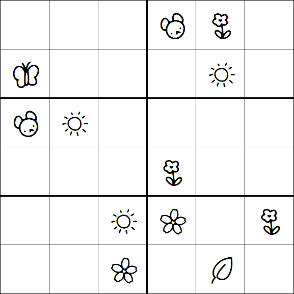 Kids Sudoku 6x6 - Hard