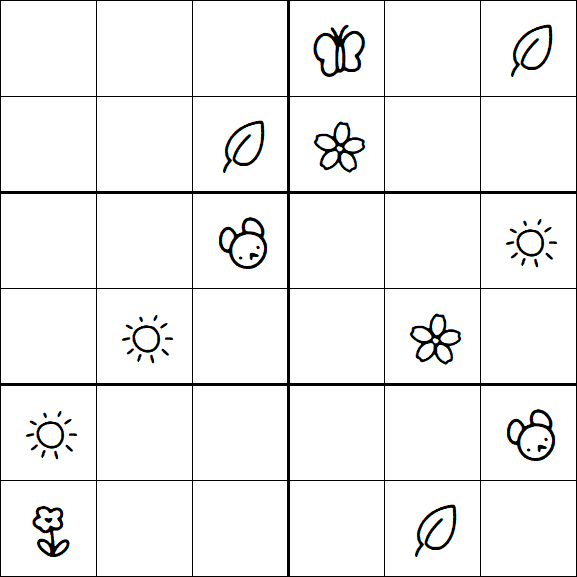 Kids Sudoku 6x6 - Hard