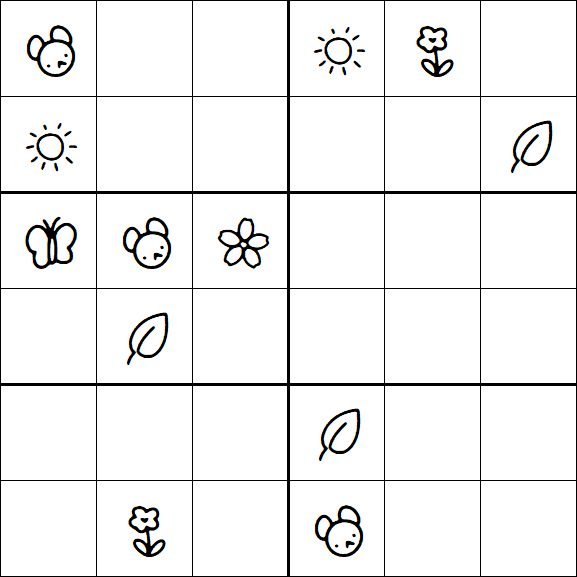 Kids Sudoku 6x6 - Hard