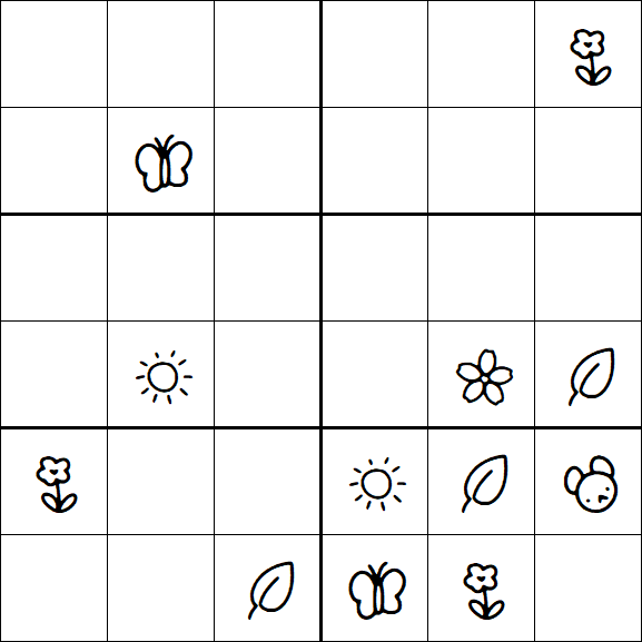 Kids Sudoku 6x6 - Hard