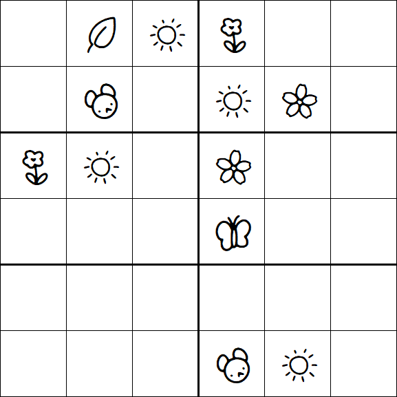 Kids Sudoku 6x6 - Hard