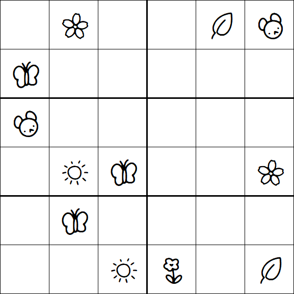 Kids Sudoku 6x6 - Hard