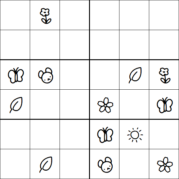 Kids Sudoku 6x6 - Hard