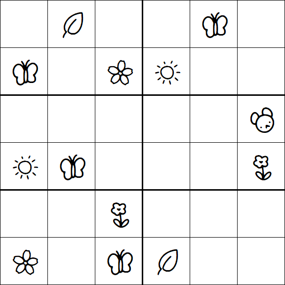 Kids Sudoku 6x6 - Hard