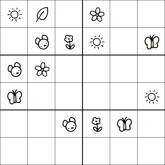 Kids Sudoku 6x6 - Hard