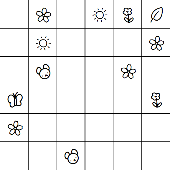 Kids Sudoku 6x6 - Hard