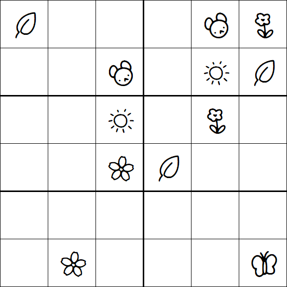 Kids Sudoku 6x6 - Hard
