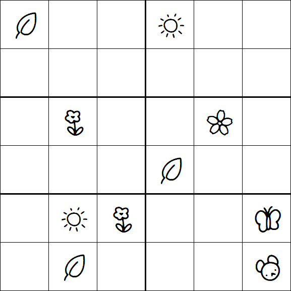 Kids Sudoku 6x6 - Hard