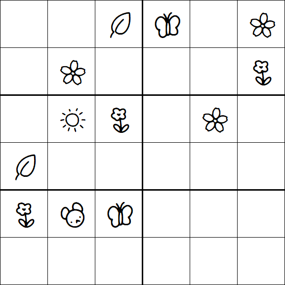 Kids Sudoku 6x6 - Hard