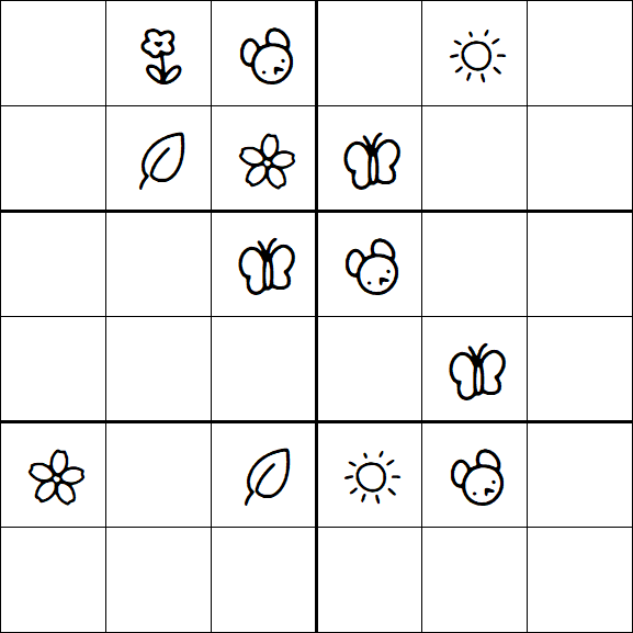 Kids Sudoku 6x6 - Hard