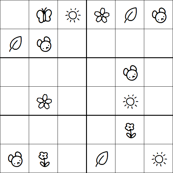 Kids Sudoku 6x6 - Hard