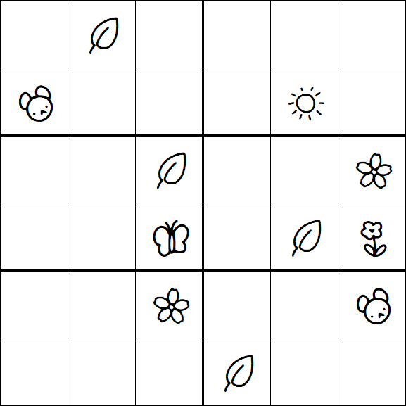 Kids Sudoku 6x6 - Hard