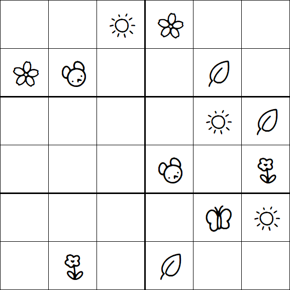 Kids Sudoku 6x6 - Hard