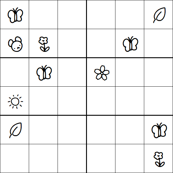Kids Sudoku 6x6 - Hard