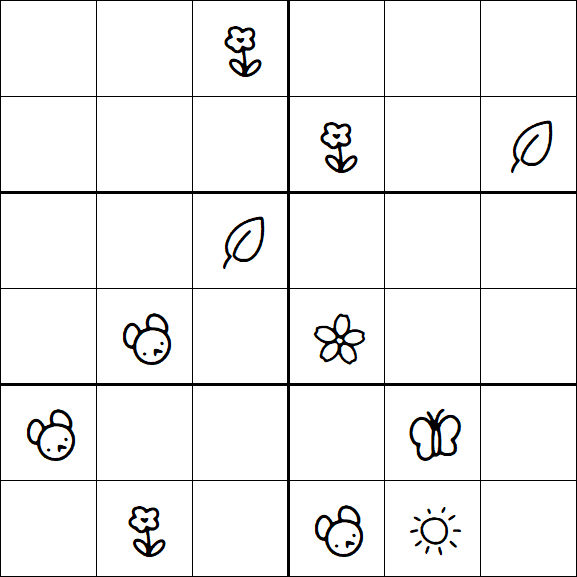 Kids Sudoku 6x6 - Difficile