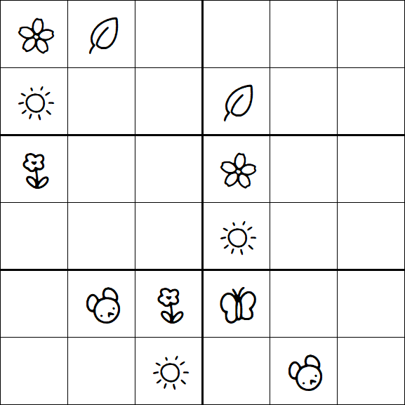 Kids Sudoku 6x6 - Difficile