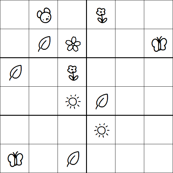 Kids Sudoku 6x6 - Difficile