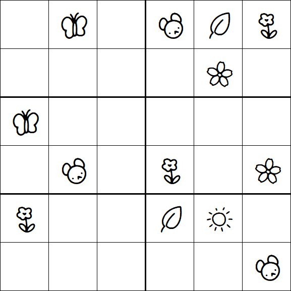 Kids Sudoku 6x6 - Difficile