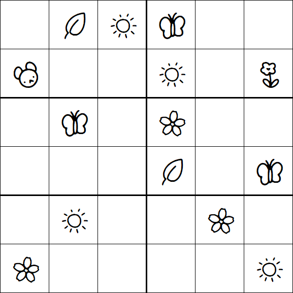Kids Sudoku 6x6 - Difficile