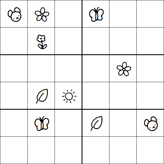 Kids Sudoku 6x6 - Difficile