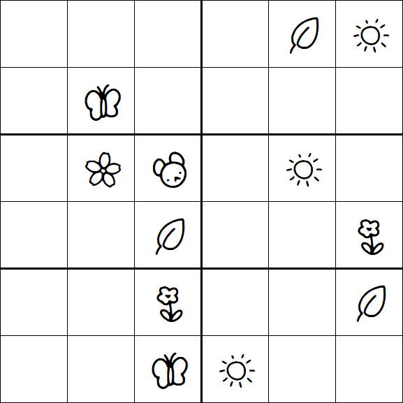 Kids Sudoku 6x6 - Difficile