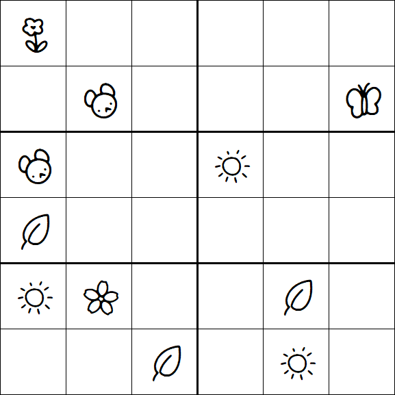 Kids Sudoku 6x6 - Difficile