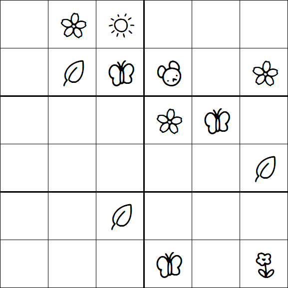 Kids Sudoku 6x6 - Difficile