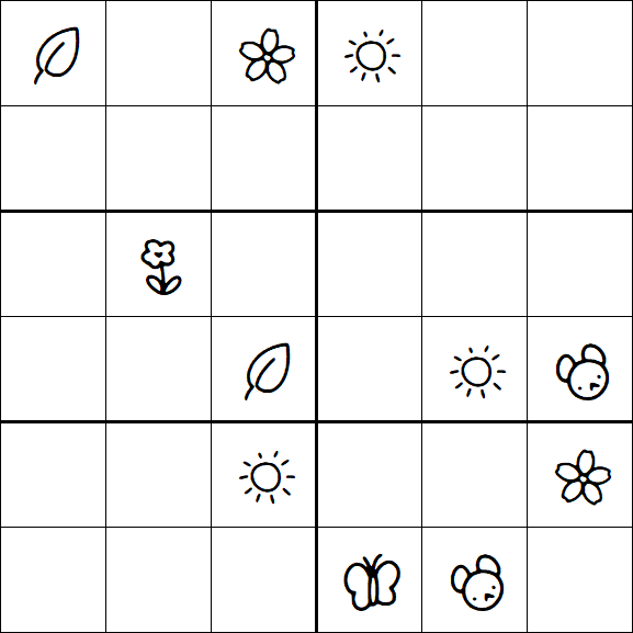 Kids Sudoku 6x6 - Hard