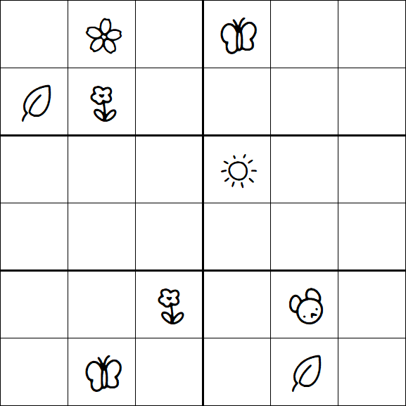 Kids Sudoku 6x6 - Hard