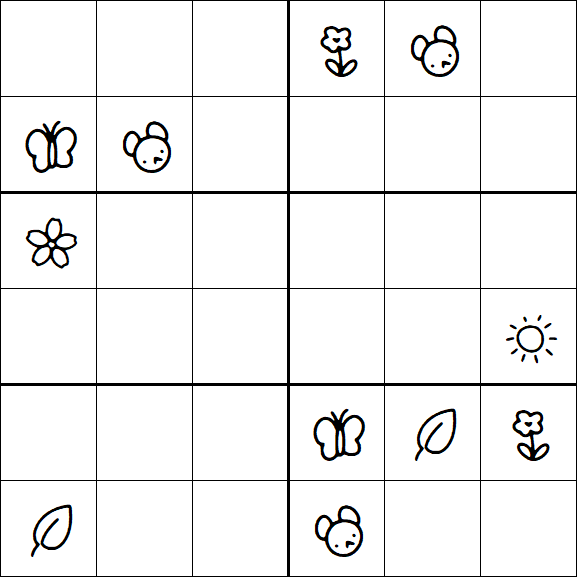 Kids Sudoku 6x6 - Hard