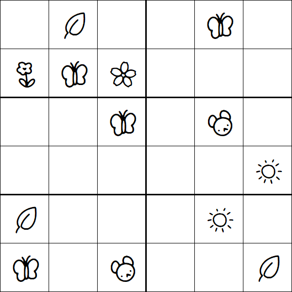 Kids Sudoku 6x6 - Hard