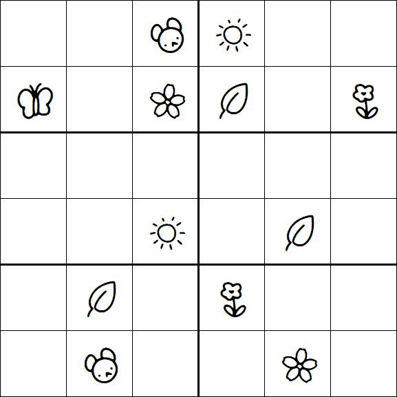 Kids Sudoku 6x6 - Hard