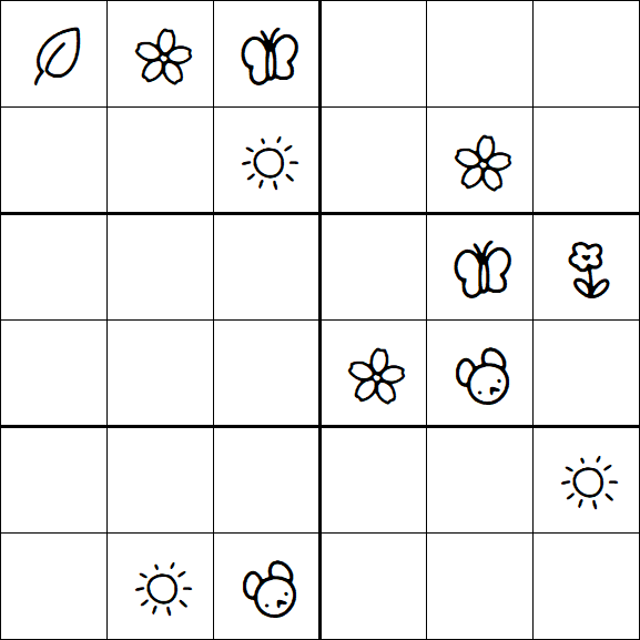 Kids Sudoku 6x6 - Hard