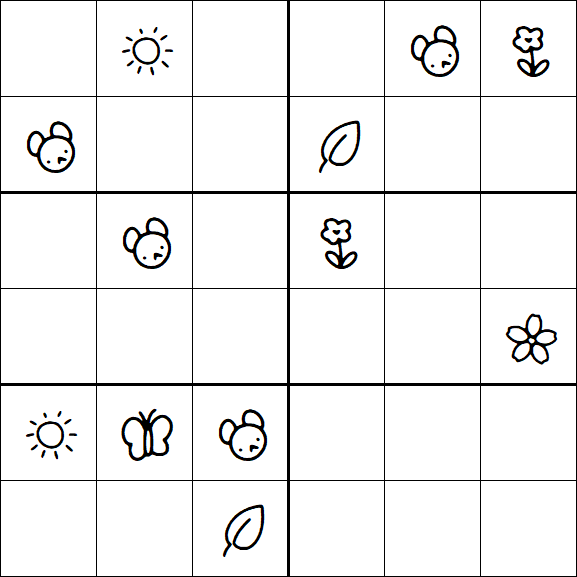 Kids Sudoku 6x6 - Hard