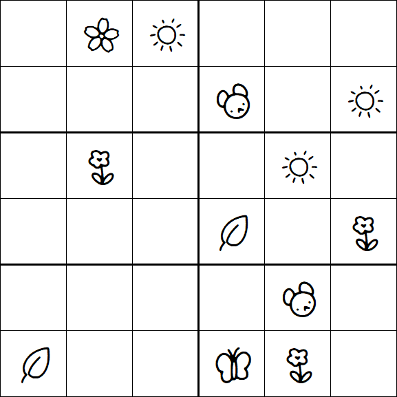 Kids Sudoku 6x6 - Hard