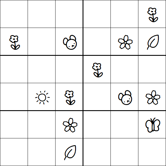 Kids Sudoku 6x6 - Hard