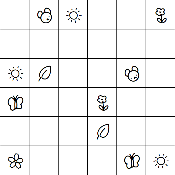 Kids Sudoku 6x6 - Hard