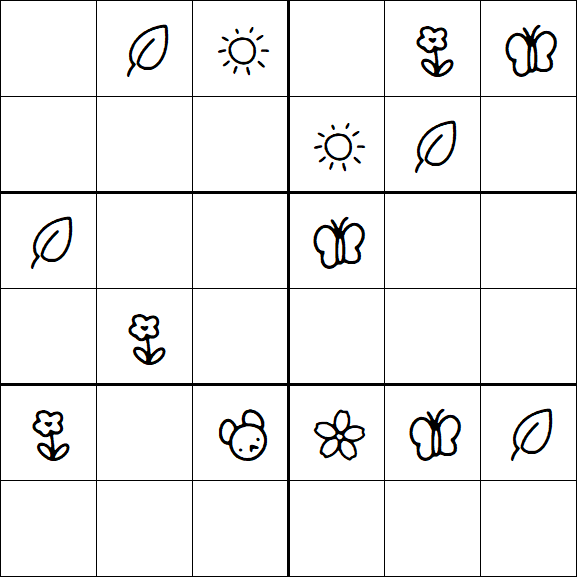 Kids Sudoku 6x6 - Hard