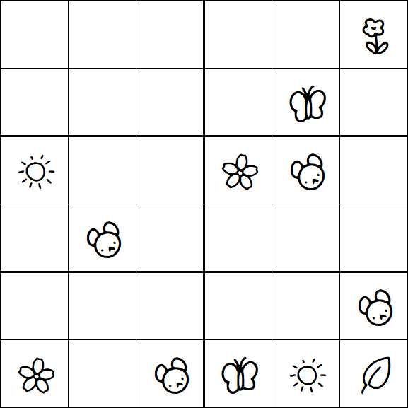 Kids Sudoku 6x6 - Hard