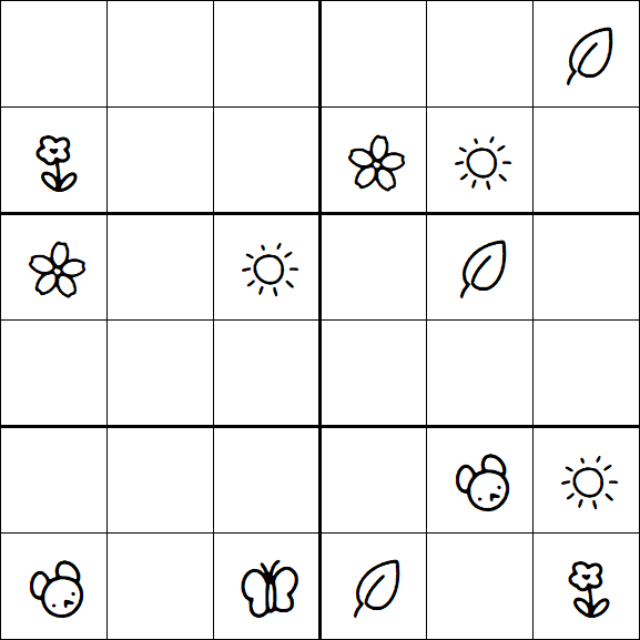 Kids Sudoku 6x6 - Hard