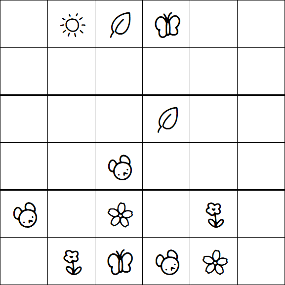 Kids Sudoku 6x6 - Hard