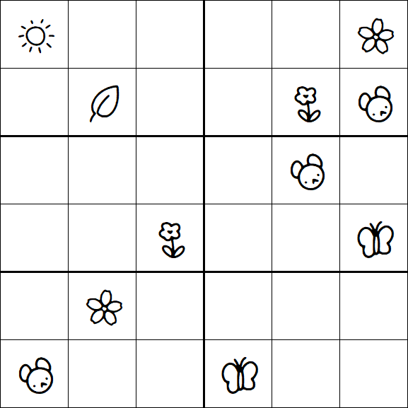 Kids Sudoku 6x6 - Hard