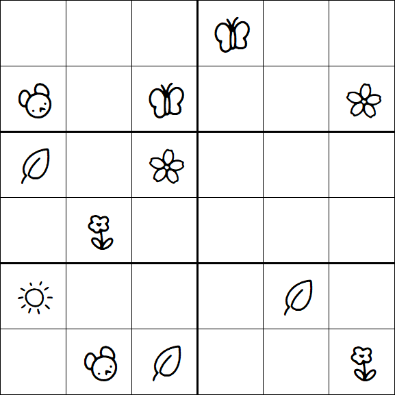 Kids Sudoku 6x6 - Hard