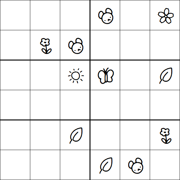 Kids Sudoku 6x6 - Hard