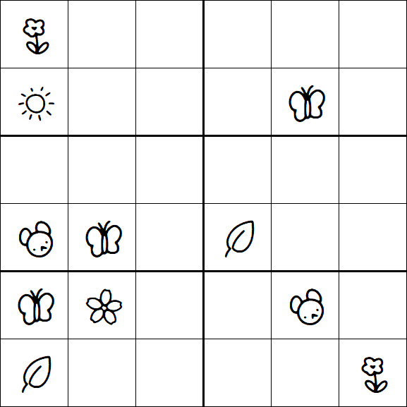 Kids Sudoku 6x6 - Hard