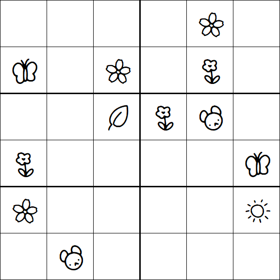 Kids Sudoku 6x6 - Hard